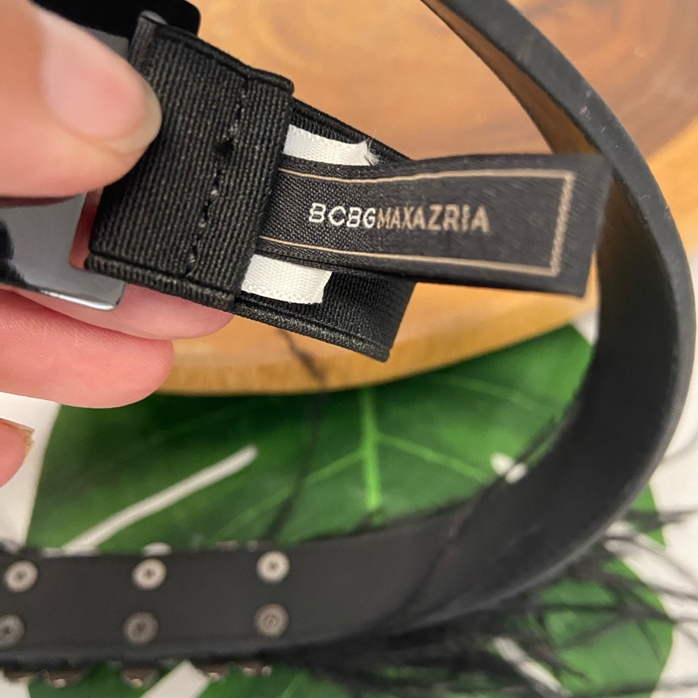 BCBG Max Azria  Flapper Feathers & Bling Stretch Belt Size S - Picture 5 of 7